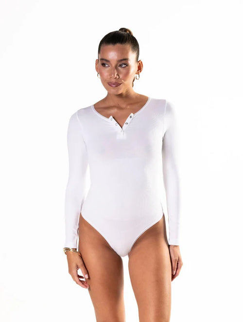 Seamless Long Sleeve Thong Bodysuit